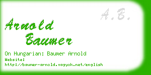 arnold baumer business card